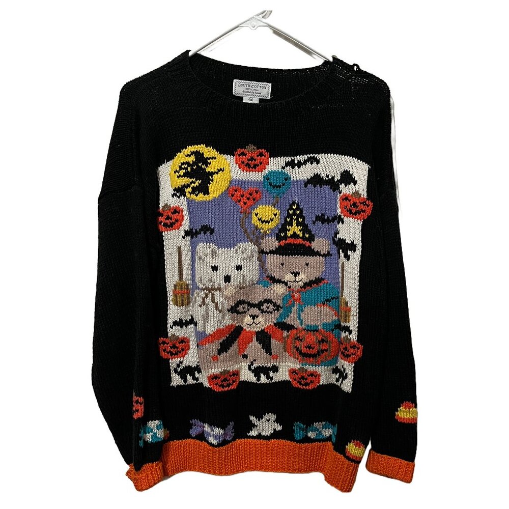 Vintage Halloween Bear Sweater Women's M